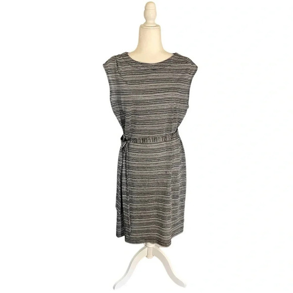 NWOT LOFT Striped Linen Tie Waisted Dress - Picture 3 of 6